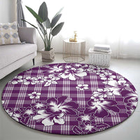 Hibiscus Pakala Sweetie Purple Round Carpet Tropical Floral Stylized LT01 - Polynesian Pride