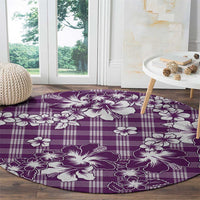 Hibiscus Pakala Sweetie Purple Round Carpet Tropical Floral Stylized LT01 - Polynesian Pride