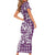 Hibiscus Pakala Sweetie Purple Short Sleeve Bodycon Dress Tropical Floral Stylized - Polynesian Pride