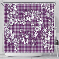 Hibiscus Pakala Sweetie Purple Shower Curtain Tropical Floral Stylized - Polynesian Pride