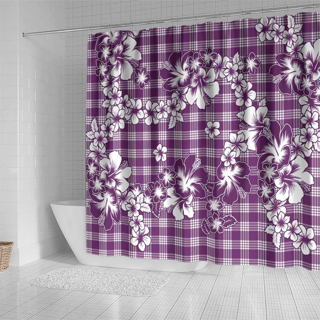 Hibiscus Pakala Sweetie Purple Shower Curtain Tropical Floral Stylized - Polynesian Pride