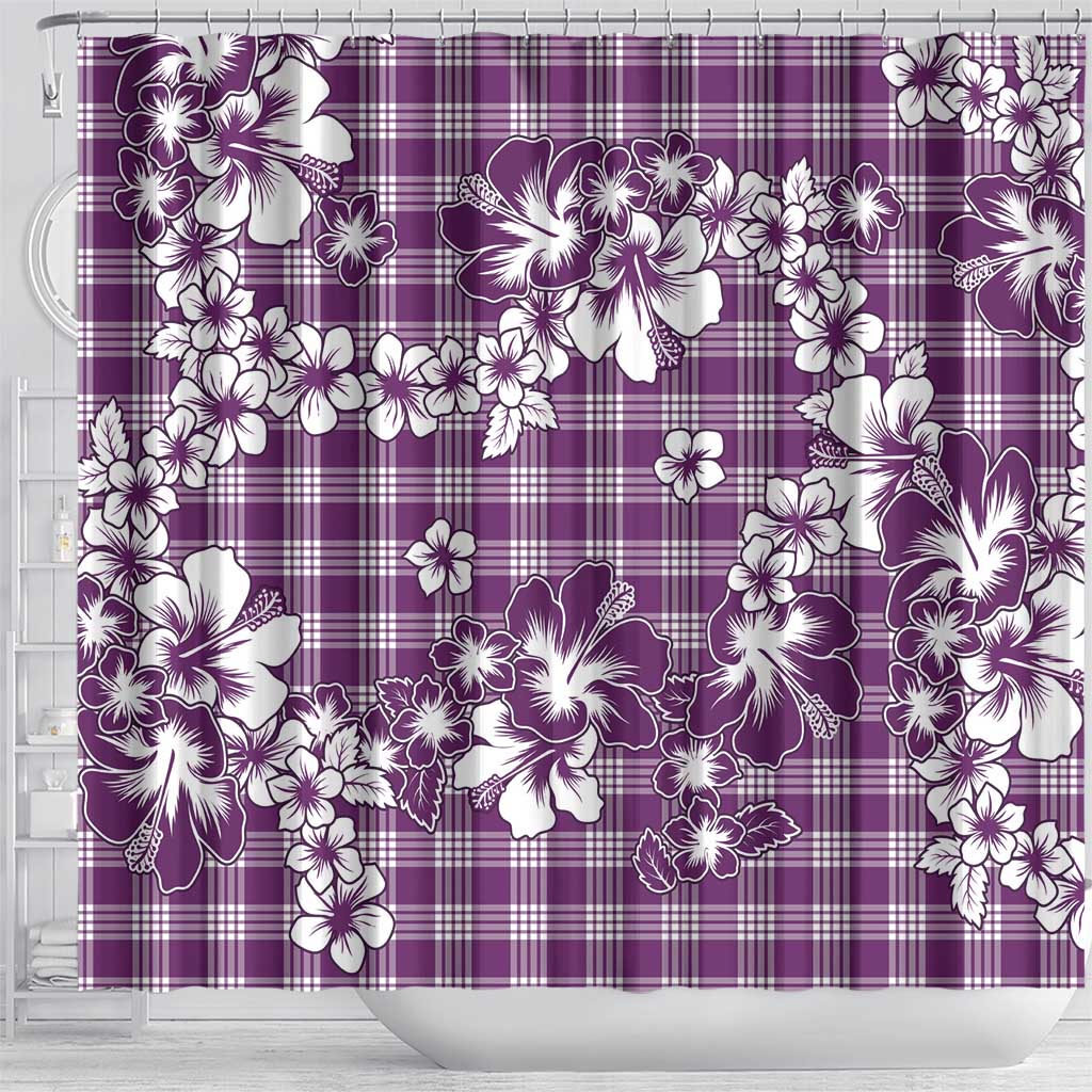 Hibiscus Pakala Sweetie Purple Shower Curtain Tropical Floral Stylized - Polynesian Pride