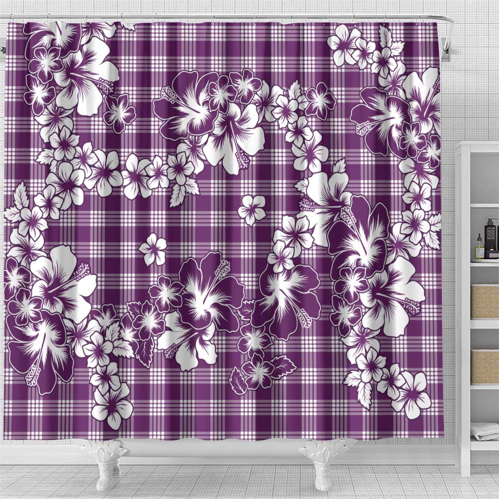 Hibiscus Pakala Sweetie Purple Shower Curtain Tropical Floral Stylized - Polynesian Pride