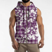 Hibiscus Pakala Sweetie Purple Sleeveless Zip Hoodie Tropical Floral Stylized - Polynesian Pride