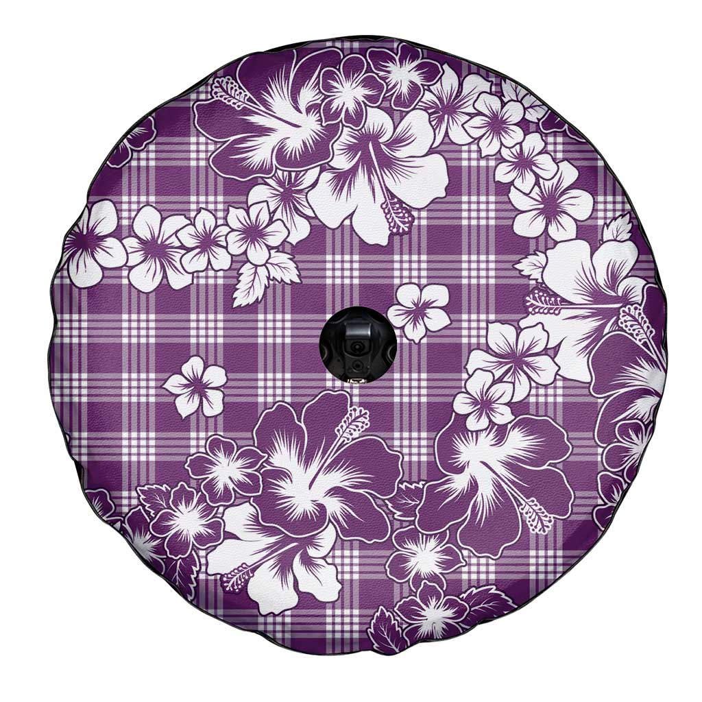 Hibiscus Pakala Sweetie Purple Spare Tire Cover Tropical Floral Stylized - Polynesian Pride