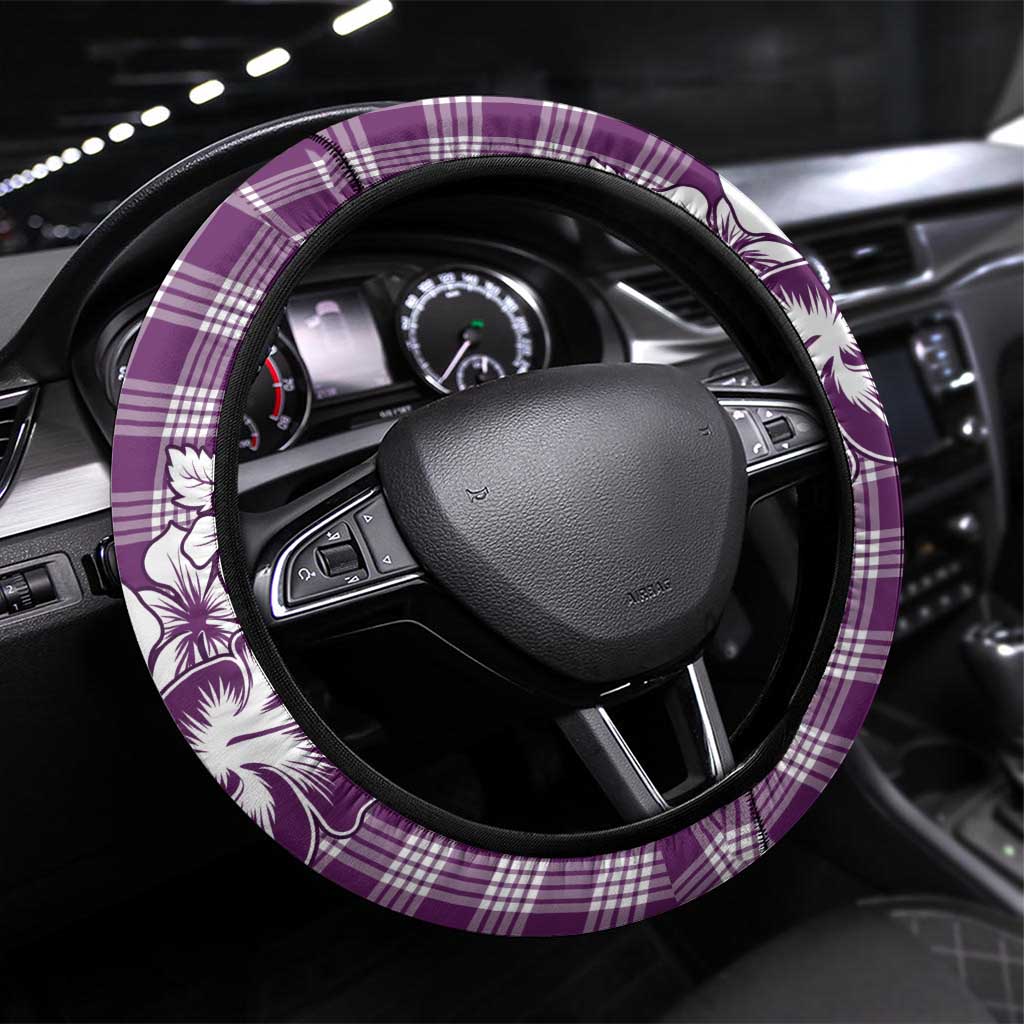 Hibiscus Pakala Sweetie Purple Steering Wheel Cover Tropical Floral Stylized - Polynesian Pride