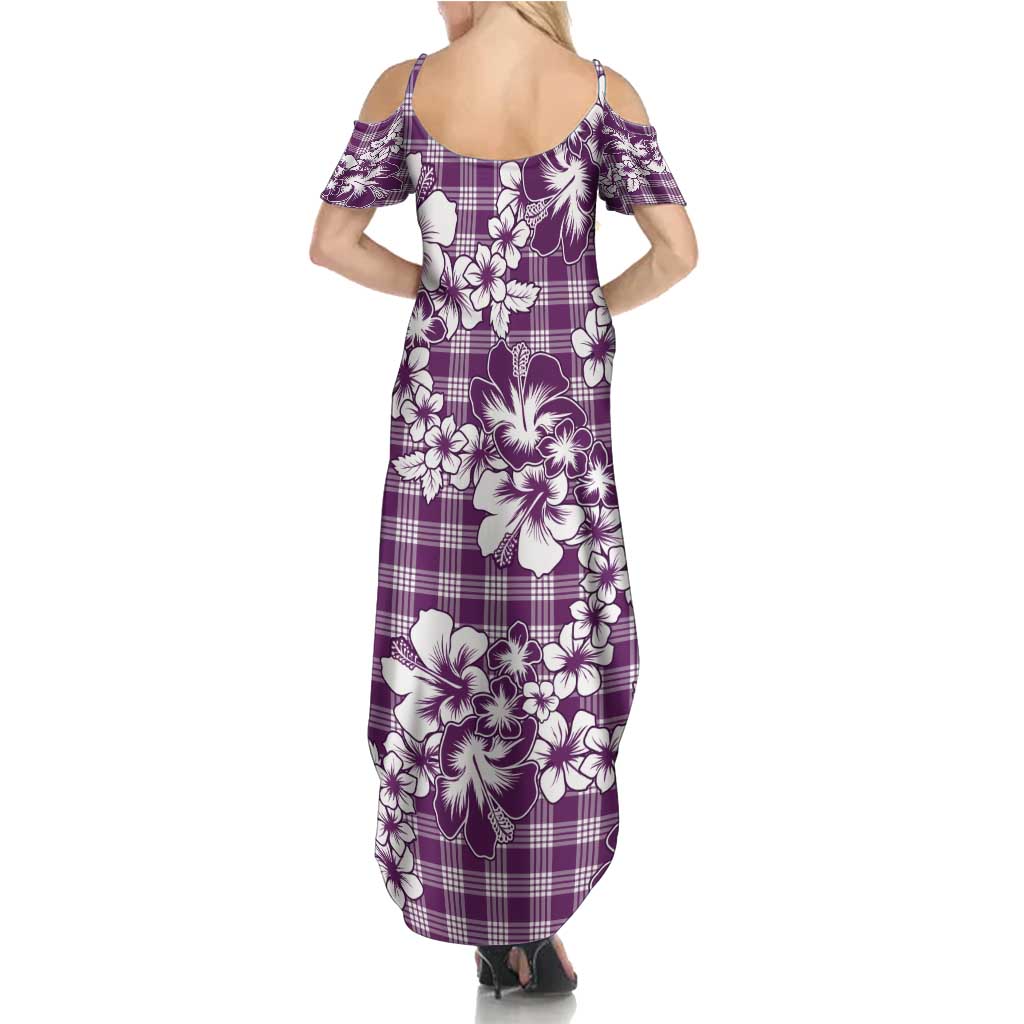 Hibiscus Pakala Sweetie Purple Summer Maxi Dress Tropical Floral Stylized - Polynesian Pride