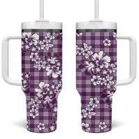 Hibiscus Pakala Sweetie Purple Tumbler With Handle Tropical Floral Stylized - Polynesian Pride