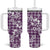 Hibiscus Pakala Sweetie Purple Tumbler With Handle Tropical Floral Stylized - Polynesian Pride