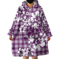Hibiscus Pakala Sweetie Purple Wearable Blanket Hoodie Tropical Floral Stylized - Polynesian Pride