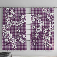 Hibiscus Pakala Sweetie Purple Window Curtain Tropical Floral Stylized - Polynesian Pride