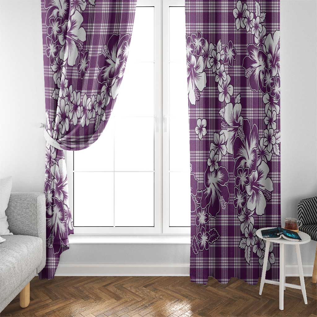 Hibiscus Pakala Sweetie Purple Window Curtain Tropical Floral Stylized - Polynesian Pride