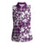 Hibiscus Pakala Sweetie Purple Women Sleeveless Polo Shirt Tropical Floral Stylized - Polynesian Pride