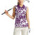 Hibiscus Pakala Sweetie Purple Women Sleeveless Polo Shirt Tropical Floral Stylized - Polynesian Pride
