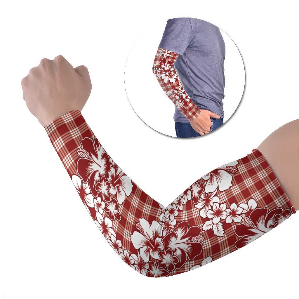 Hibiscus Pakala Fantasy Red Arm Sleeves Tropical Floral Stylized - Polynesian Pride