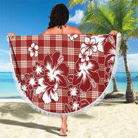 Hibiscus Pakala Fantasy Red Beach Blanket Tropical Floral Stylized - Polynesian Pride