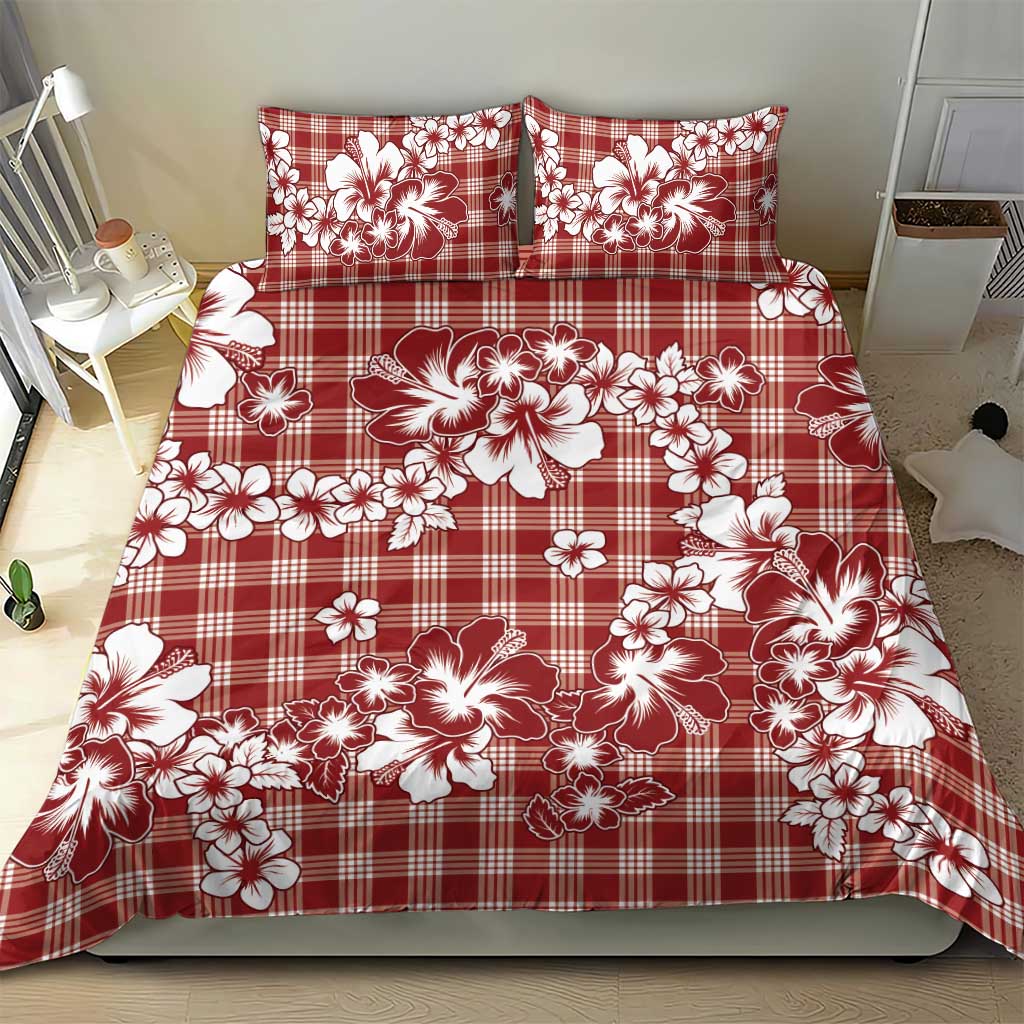 Hibiscus Pakala Fantasy Red Bedding Set Tropical Floral Stylized - Polynesian Pride