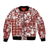 Hibiscus Pakala Fantasy Red Bomber Jacket Tropical Floral Stylized - Polynesian Pride