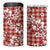 Hibiscus Pakala Fantasy Red 4 in 1 Can Cooler Tumbler Tropical Floral Stylized - Polynesian Pride