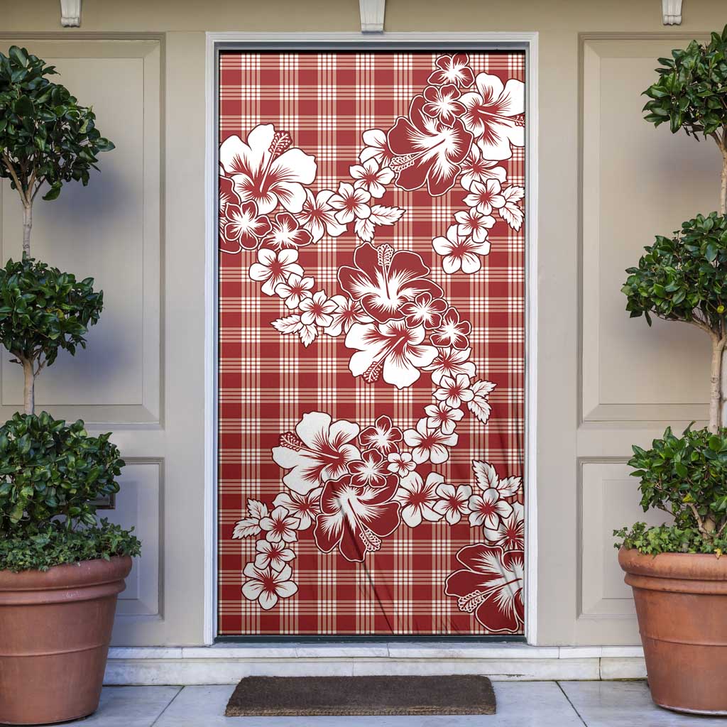 Hibiscus Pakala Fantasy Red Door Cover Tropical Floral Stylized - Polynesian Pride