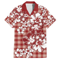 Hibiscus Pakala Fantasy Red Family Matching Puletasi and Hawaiian Shirt Tropical Floral Stylized - Polynesian Pride