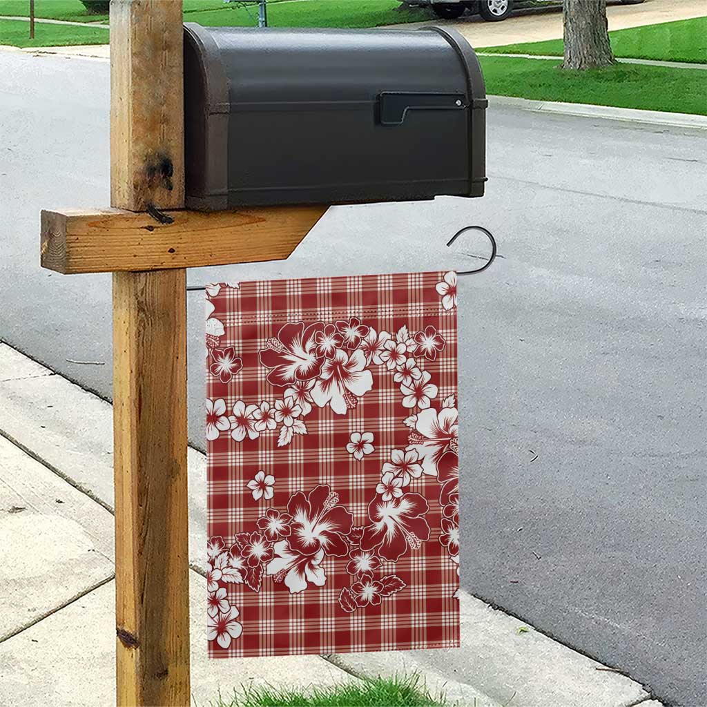 Hibiscus Pakala Fantasy Red Garden Flag Tropical Floral Stylized - Polynesian Pride