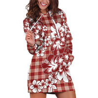 Hibiscus Pakala Fantasy Red Hoodie Dress Tropical Floral Stylized - Polynesian Pride