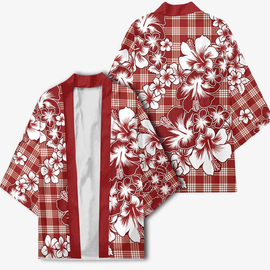 Hibiscus Pakala Fantasy Red Kimono Tropical Floral Stylized - Polynesian Pride