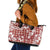 Hibiscus Pakala Fantasy Red Leather Tote Bag Tropical Floral Stylized - Polynesian Pride