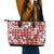 Hibiscus Pakala Fantasy Red Leather Tote Bag Tropical Floral Stylized - Polynesian Pride