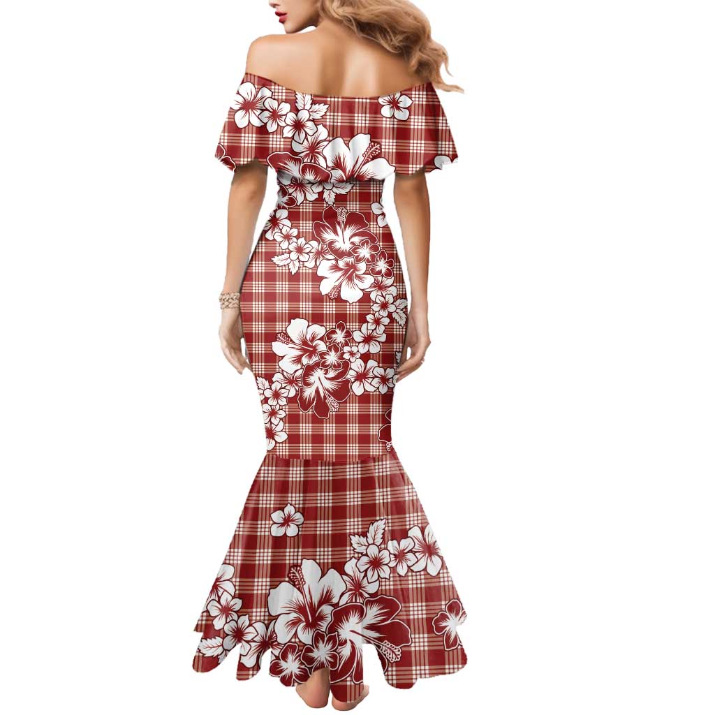 Hibiscus Pakala Fantasy Red Mermaid Dress Tropical Floral Stylized - Polynesian Pride