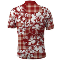 Hibiscus Pakala Fantasy Red Polo Shirt Tropical Floral Stylized - Polynesian Pride