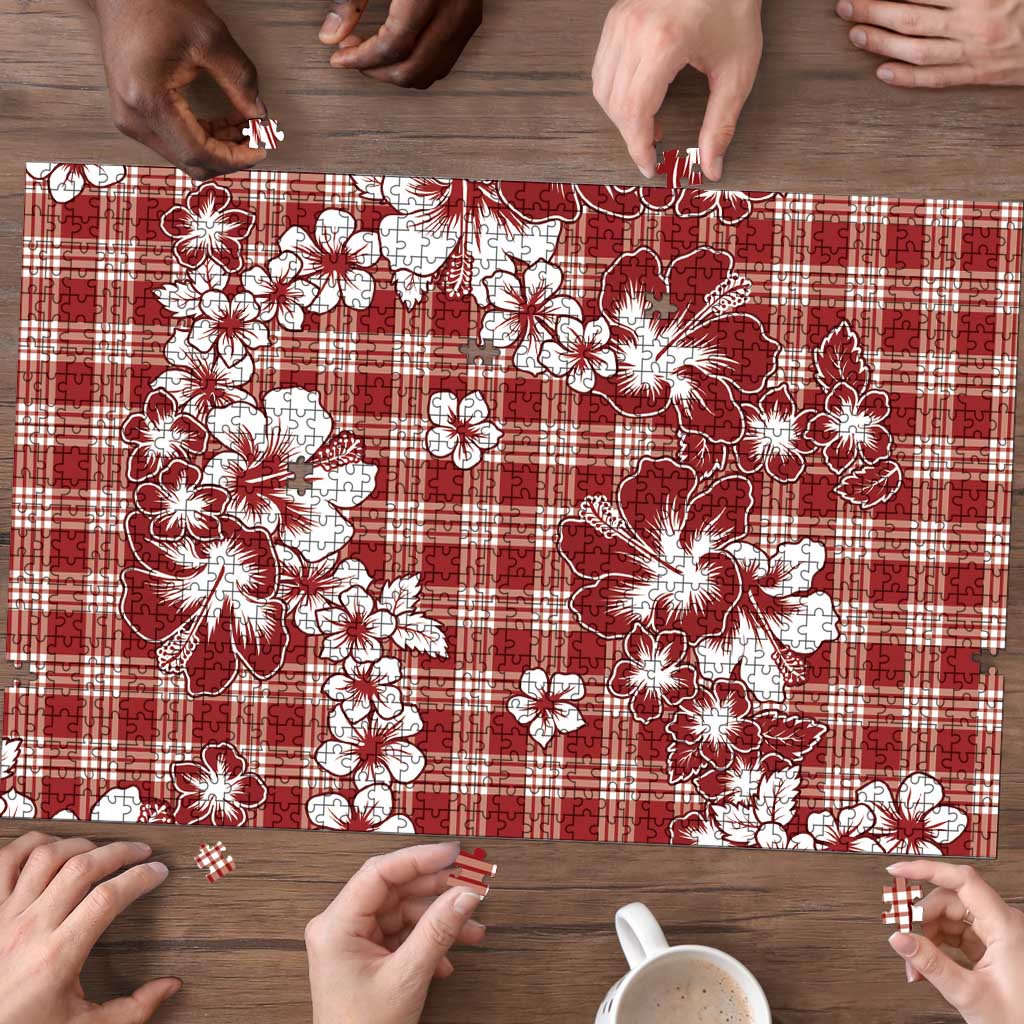 Hibiscus Pakala Fantasy Red Puzzle Tropical Floral Stylized - Polynesian Pride