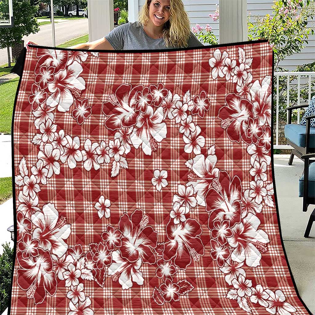 Hibiscus Pakala Fantasy Red Quilt Tropical Floral Stylized - Polynesian Pride