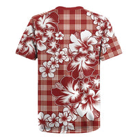 Hibiscus Pakala Fantasy Red Rugby Jersey Tropical Floral Stylized - Polynesian Pride