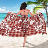 Hibiscus Pakala Fantasy Red Sarong Tropical Floral Stylized - Polynesian Pride