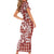 Hibiscus Pakala Fantasy Red Short Sleeve Bodycon Dress Tropical Floral Stylized - Polynesian Pride