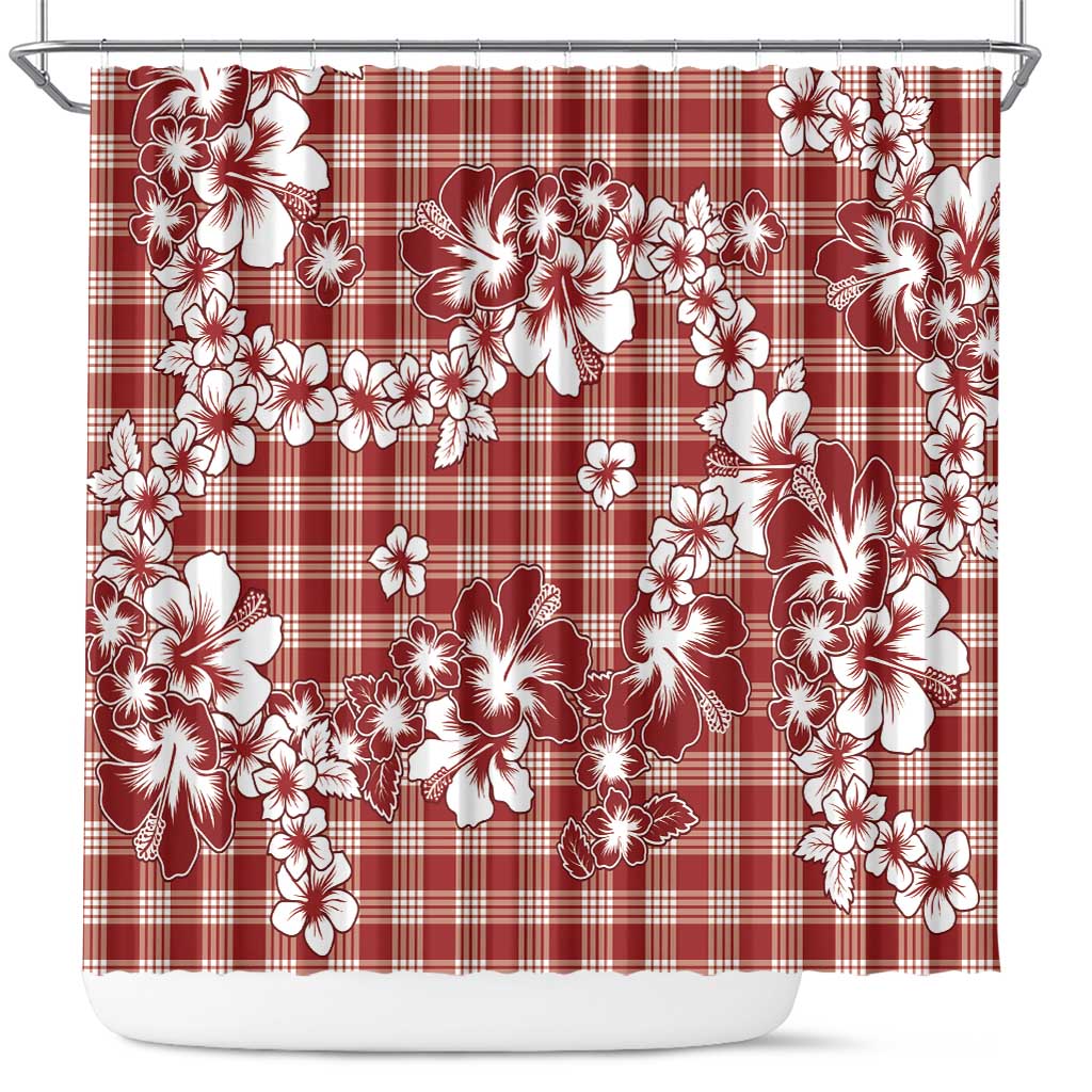 Hibiscus Pakala Fantasy Red Shower Curtain Tropical Floral Stylized - Polynesian Pride