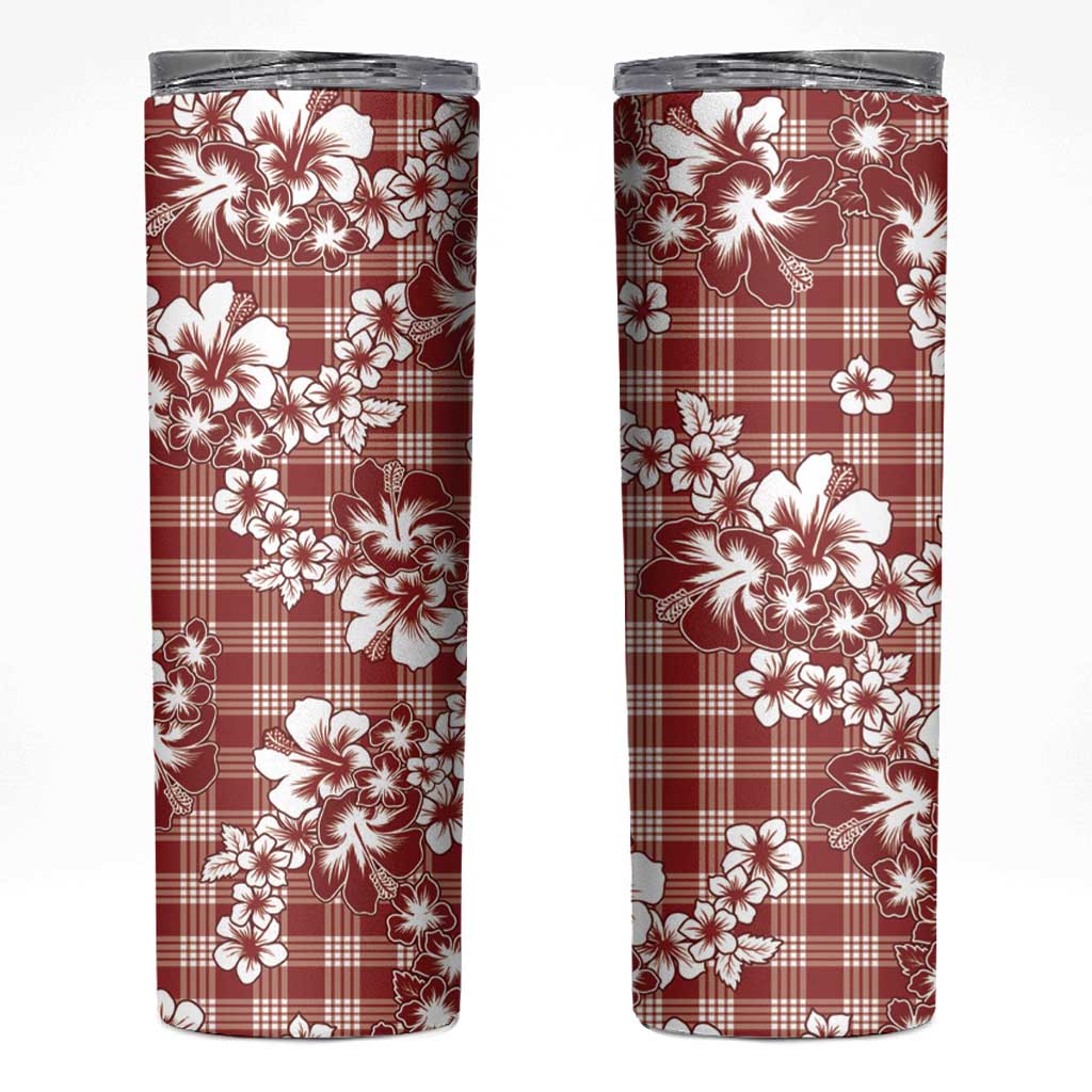 Hibiscus Pakala Fantasy Red Skinny Tumbler Tropical Floral Stylized - Polynesian Pride