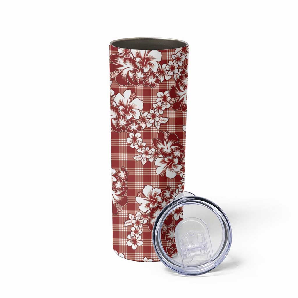 Hibiscus Pakala Fantasy Red Skinny Tumbler Tropical Floral Stylized - Polynesian Pride