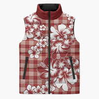 Hibiscus Pakala Fantasy Red Sleeveless Puffer Jacket Tropical Floral Stylized - Polynesian Pride