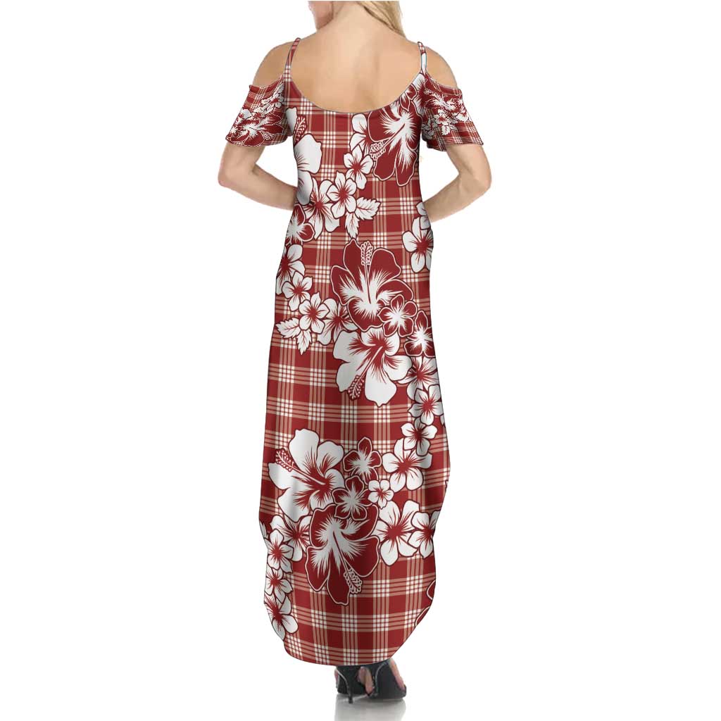 Hibiscus Pakala Fantasy Red Summer Maxi Dress Tropical Floral Stylized - Polynesian Pride