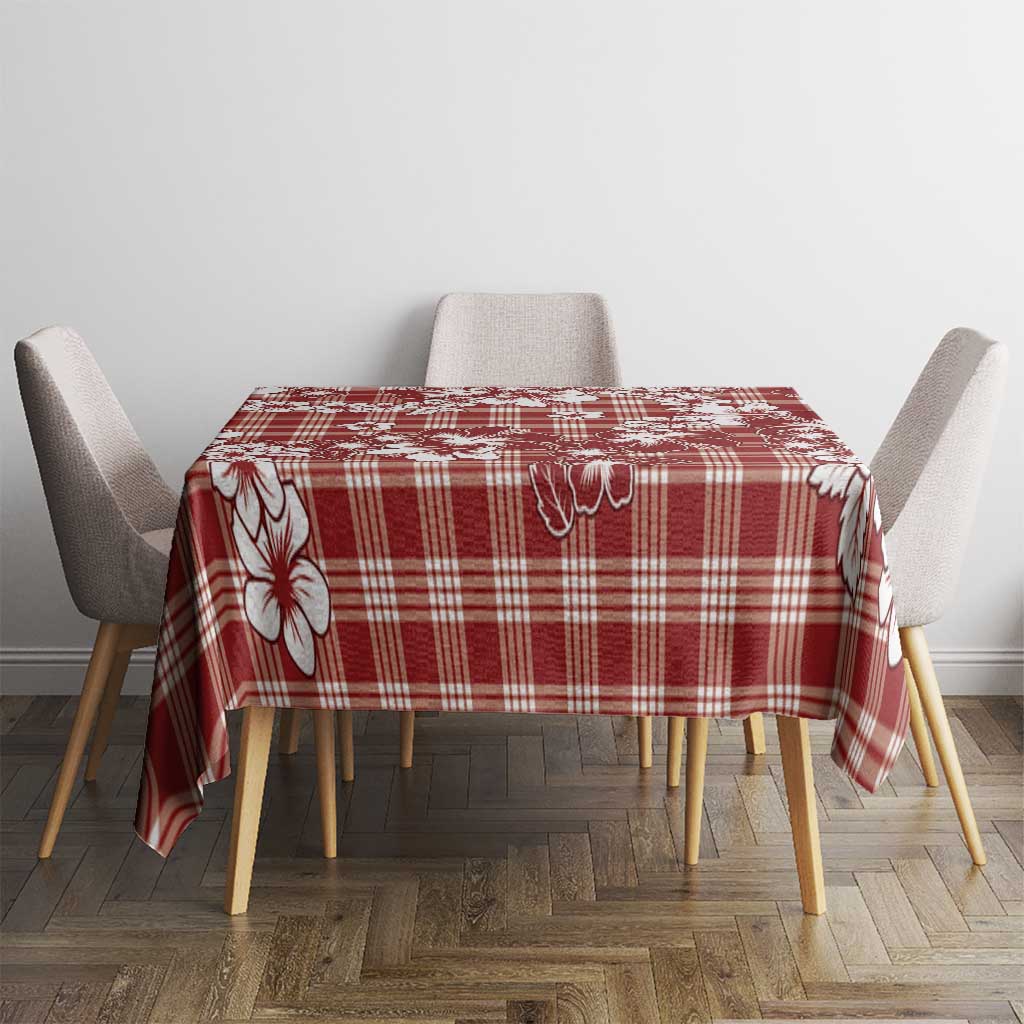 Hibiscus Pakala Fantasy Red Tablecloth Tropical Floral Stylized - Polynesian Pride