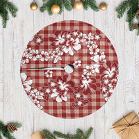 Hibiscus Pakala Fantasy Red Tree Skirt Tropical Floral Stylized - Polynesian Pride