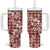 Hibiscus Pakala Fantasy Red Tumbler With Handle Tropical Floral Stylized - Polynesian Pride