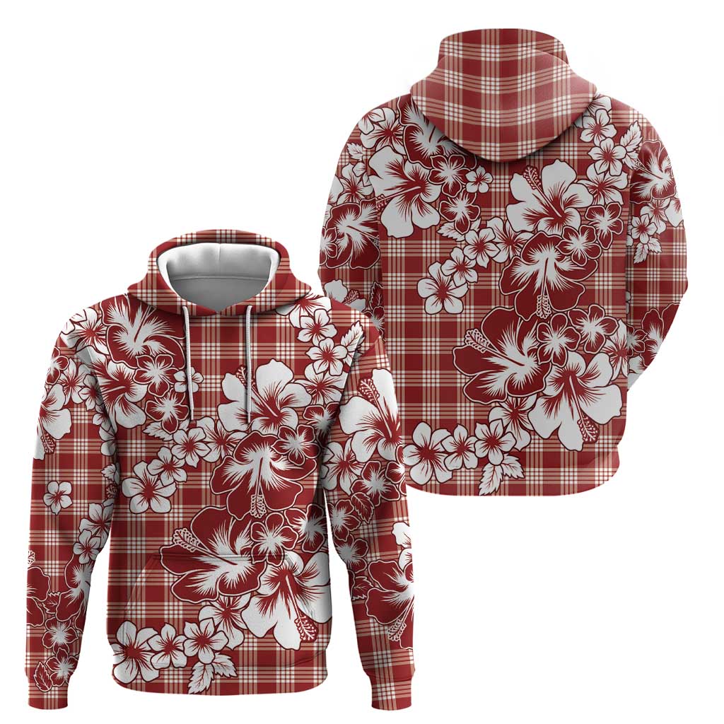 Hibiscus Pakala Fantasy Red Zip Hoodie Tropical Floral Stylized - Polynesian Pride