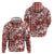 Hibiscus Pakala Fantasy Red Zip Hoodie Tropical Floral Stylized - Polynesian Pride