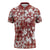 Hibiscus Pakala Fantasy Red Zipper Polo Shirt Tropical Floral Stylized - Polynesian Pride