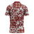Hibiscus Pakala Fantasy Red Zipper Polo Shirt Tropical Floral Stylized - Polynesian Pride