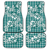 Hibiscus Pakala Aqua Teal Car Mats Tropical Floral Stylized - Polynesian Pride